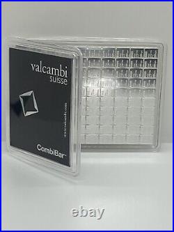 0.999 Solid Silver Bullion Bars 100g Valcambi Suisse Combibar 100x1g Fast