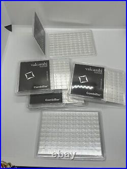 0.999 Solid Silver Bullion Bars 100g Valcambi Suisse Combibar 100x1g Fast
