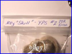 100 Gram 999 Silver Bullion Skull #2 YPS Yeager's Poured Silver DDR