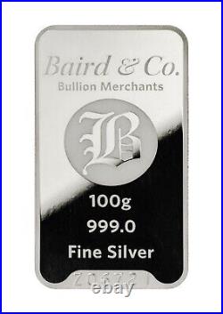 100 Gram Bairdmint Solid Silver Bar