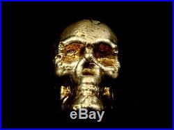 100 Gram Fine Silver SKULL Art Ingot 999 by ZACH -SOLID stands up for display