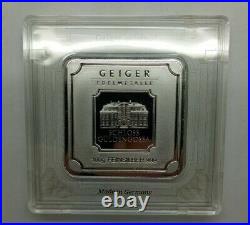 100 Gram Geiger Edelmetalle Silver Bar. ORIGINAL SQUARE ASSAY