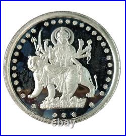 100% Pure Solid Silver Durga Mata/Sherawali Coin with'Shri' Engravd on the Back