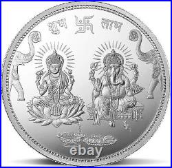 100% Solid Silver Pure BIS Hallmarked Laxmi Ganesh 10 Gram Coin with Om Engraved