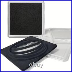 100 Square Coin Protective Capsule Black Adjustable Foam Insert Rings 20mm-40mm