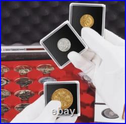 100 Square Coin Protective Capsule Black Adjustable Foam Insert Rings 20mm-40mm