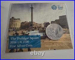 £100 The Trafalgar Square 2016 Fine Silver Coin 62.86 Grams