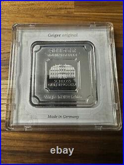 100 gram Silver Bar Geiger Edelmetalle (Original Square Assay)