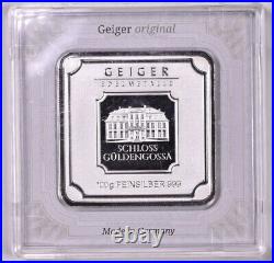 100 gram Silver Bar Geiger Edelmetalle (Original Square Assay)