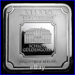 100 oz Silver Bar Geiger Edelmetalle (Original Square Series) SKU#155917