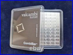 100x1g Valcambi Suisse Combibar. 999 Solid Silver Bullion Bar Lot 25
