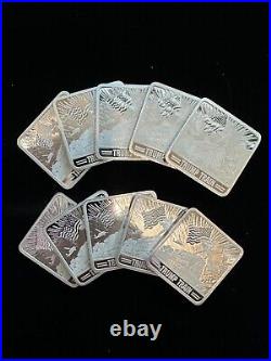 10X 1 Oz. 999 Fine Silver Square 2024 Trump Train Silver Bar BU Coin IN STOCK