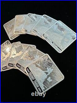 10X 1 Oz. 999 Fine Silver Square 2024 Trump Train Silver Bar BU Coin IN STOCK