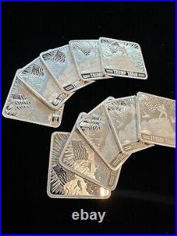 10X 1 Oz. 999 Fine Silver Square 2024 Trump Train Silver Bar BU Coin IN STOCK