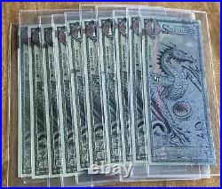 10X Silver Dragon Silverback Limited-Edition Note. 999 Fine Silver Foil #s Shown 10X Silver Dragon Silverback Limited-Edition Note. 999 Fine Silver Foil #s Shown