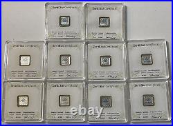 10 Grams of Geiger Edelmetalle Lot of (10) 1 Gram Bars All in Assay Nice Toning