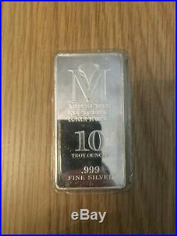 10 Oz MID States Recycling & Refining Solid Silver Bar 10 Troy Ounce Bullion