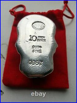 10 Oz YPS Yeagers Poured Silver Bar 999 Solid Pure bullion