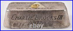 10 Troy Oz Silver Bar US Silver Corp Charles Brook III 1978 Vintage Poured 8057