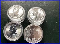 10 X solid silver Canada maple leaf 1 Troy oz coins. 2016. 10 Troy ozs in tota