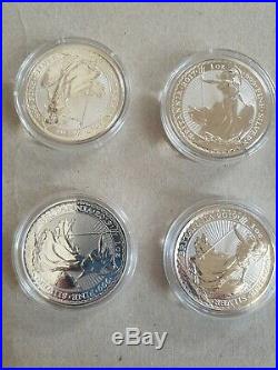 10 coins. 8x 1oz Solid Silver 2019 Britannia Coins and 2 silver American eagle