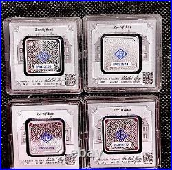 10 gram Silver Square Geiger Edelmetalle (Encapsulated withAssay) Lot Of 4