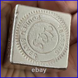10 oz 999 Fine Silver Bar Yeager's Poured Silver YPS Cube