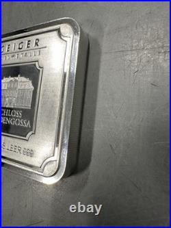 10 oz Geiger Edelmetalle Security Line Square Silver Bar. 999 with Serial A0235123