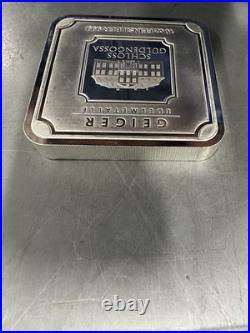 10 oz Geiger Edelmetalle Security Line Square Silver Bar. 999 with Serial A0235123