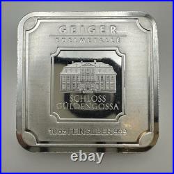 10 oz Geiger Edelmetalle Security Line Square Silver Bar. 999 with Serial AV469962
