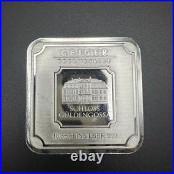 10 oz Geiger Edelmetalle Security Line Square Silver Bar. 999 with Serial AV469962
