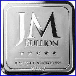 10 oz JM Bullion Square Silver Bar (New with Assay)