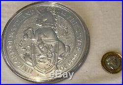 10 oz Queens Beasts Unicorn 10 Ounces Of Pure. 999 Solid silver coin In Capsule