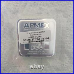 10 oz Silver Bar APMEX Square Series (Geiger Style) SEALED 10 oz Silver Bar APMEX Square Series (Geiger Style) SEALED