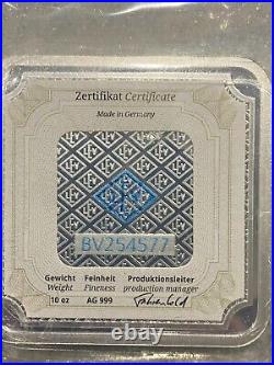 10 oz Silver Bar Geiger Edelmetalle Schloss Guldengossa Original Square Series 10 oz Silver Bar Geiger Edelmetalle Schloss Guldengossa Original Square Series