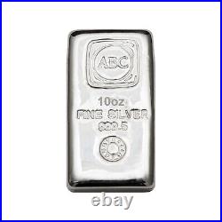 10 oz Solid Silver Bullion Bar 999.5 Purity ABC Australia Hallmarked Brand
