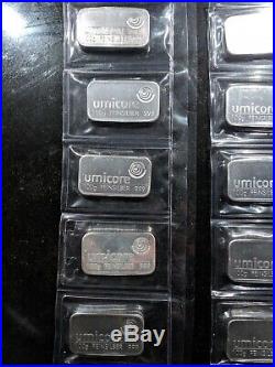10 x 100g Umicore. 999 Solid Silver Bullion Bars Will Exchange For Gold Coins