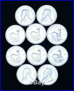 10 x 2020 South African Krugerrand Silver Coins BUNC 1 oz. Solid Silver