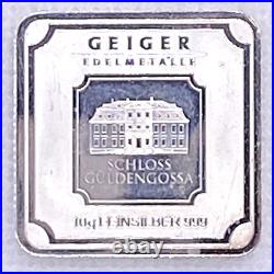 10g. 999 Fine Silver Square Geiger Edelmetalle Bullion Bar