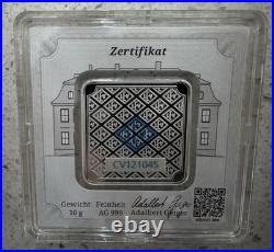 10g Geiger Edelmetalle. 999 Pure Silver Square Bar In Enclosed Assay Capsule