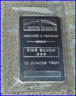 10oz. 999 Fine Solid Silver Bar. In Factory Sealed plastic pouch E