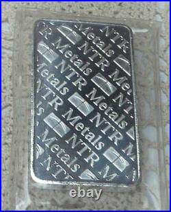 10oz. 999 Fine Solid Silver Bar. In Factory Sealed plastic pouch F