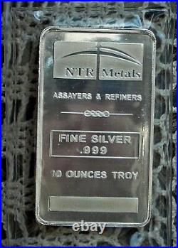 10oz. 999 Fine Solid Silver Bar. In Factory Sealed plastic pouch L