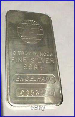 10oz Engelhard Silver Bullion Bar 999 Solid Silver