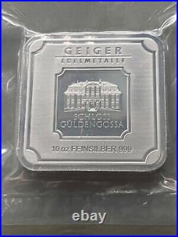 10oz Geiger Edelmetalle'Square' Silver Bullion Bar (SNBV140581)