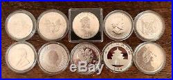 10oz Mixed Lot Of 1oz Fine Solid Silver Coins