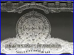 10oz Solid 999 Pure Silver American One Silver Dollar Silver Certificate Bar. A1