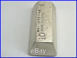 10oz Solid 999 Pure Silver Old Style Pour Loaf Bullion Bar. Great Collectable