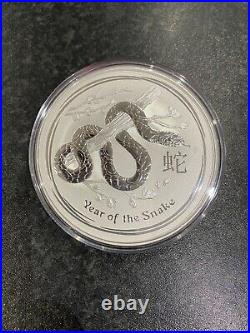 10oz Year Of The Snake 2013.999 Solid Silver Coin, Perth Mint Lunar Series 2