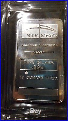 10oz solid silver bar from NTR metals